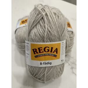 Lot of 3 Skeins Regia 8 Fadig/Ply The Sock Yarn Wool/Polyamide 100g Ivory Beige